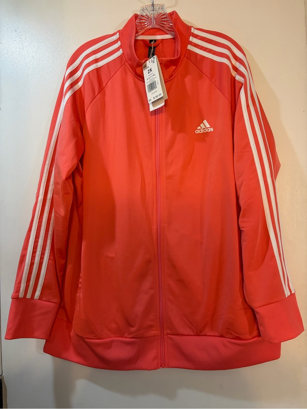 Adidas Women's 3-Stripes Track Jacket Semi Turbo Sz 2X NWT